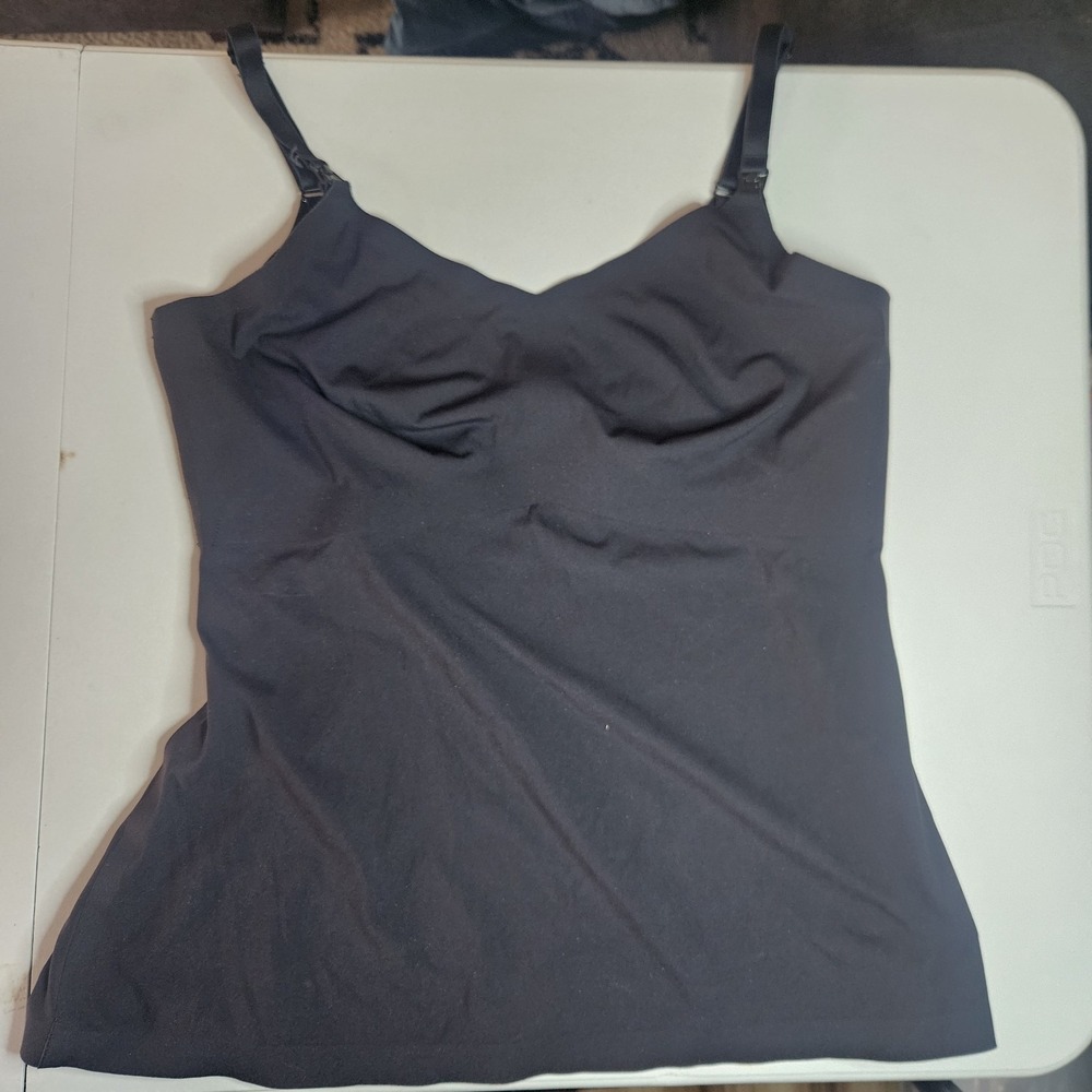 Knix Womens Built In Bra Tank Nursing XXL 2XL‎ Black Breastfeeding New Mom Sleep